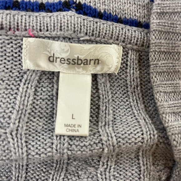 Dressbarn Gray and Blue Hooded Sweater - Picture 8 of 8